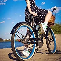 Mohegia Bike Tire,24'' X 2.125'' Folding Beach Cruiser Bicycle Replacement Tires/White Side Wall