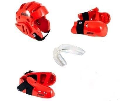 Proforce 6 Piece Karate Sparring Gear Set Combo (Red, Child Med)