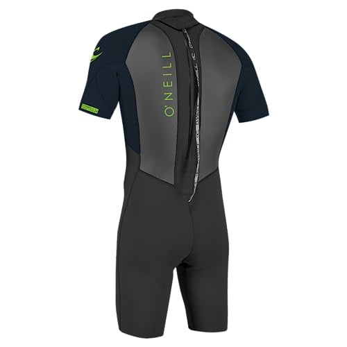Oneill Wetsuits Youth Reactor-2 2Mm Back Zip Short Sleeve Spring Wetsuit, Black/Slate, 8