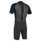 Oneill Wetsuits Youth Reactor-2 2Mm Back Zip Short Sleeve Spring Wetsuit, Black/Slate, 8