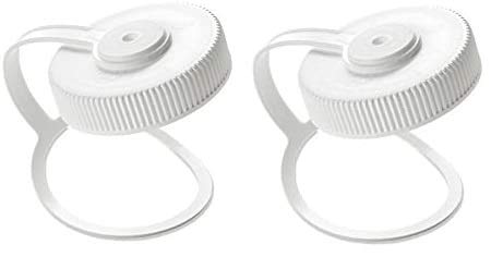 Nalgene 32Oz Wide Mouth Water Bottle Cap Replacement White Loop Top Lid (2-Pack)