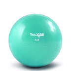 Yes4All Soft Weighted Toning Ball/Medicine Ball & Exercise Pilates Ring - Multi Colors & Weights Available (B. 3 Lbs Cyan Green)