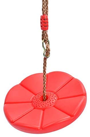Sutekus Disc Swing Daisy Disc Rope Tree Swing (Red)