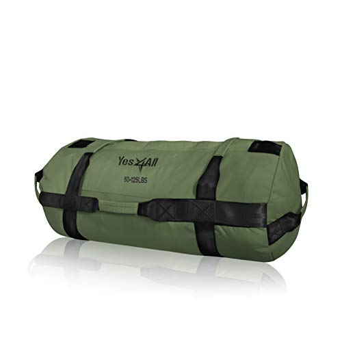 Yes4All Workout Sandbags, Heavy Duty Sandbags For Fitness, Conditioning, Mma & Combat Sports - Army Green - L