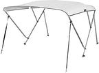 Msc 3 Bow 4 Bow Bimini Top Boat Cover With Rear Support Pole And Storage Boot (3 Bow 6'L X 46'' H X 79''-84'' W, White)