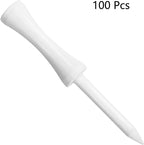 Zivisk Bamboo Golf Tees 3-1/4 Inch 100 Count Wooden Tall Step Down Castle Tees Golf (White,83Mm)