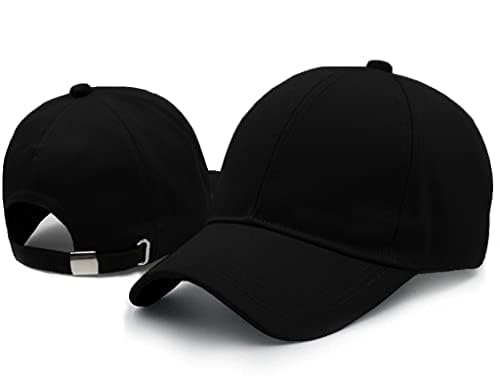 Ms Fashion Plain Black Cap For Adults | Casual Wear Baseball Cap For Men & Women | Adjustable Caps | Workout Cap/Cricket Cap/Out