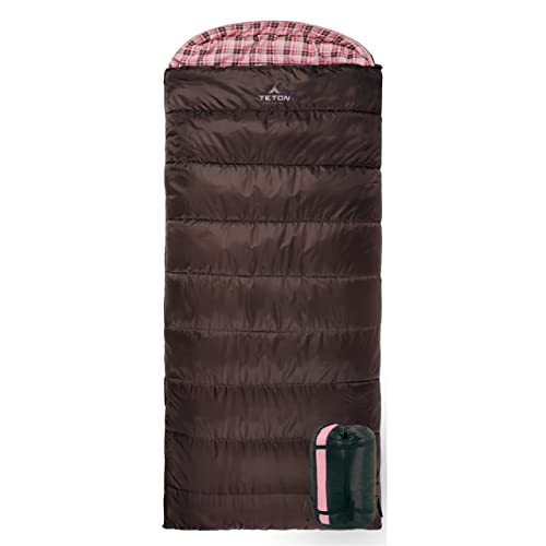 Teton Sports Celsius Regular Sleeping Bag; Great For Family Camping, Brown Poly Liner, Right Zip , 80 X 33-Inch