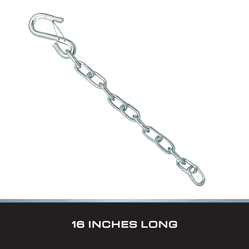 Tie Down Trailer Safety Chains With Hooks - Boat Safety Kit - 15'' Towing Chain