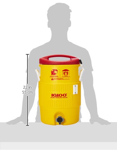 Igloo 385-48153 Heat Stress Solution Water Coolers, 5 Gal, Red/Yellow