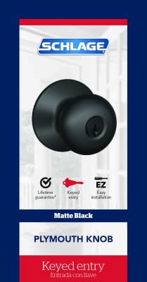 Entry Knob Plymth Mtblk (Pack Of 1)