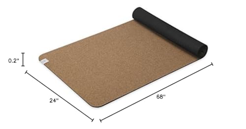 Gaiam Yoga Mat Cork - Great For Hot Yoga, Pilates (68-Inch X 24-Inch X 5Mm Thick), Black/Brown