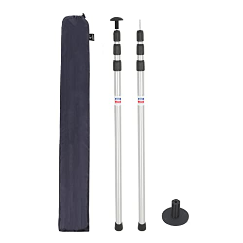 Redcamp Aluminum Adjustable Camping Tarp Poles, Set Of 2, 90'' Telescoping Lightweight Tent Poles For Shelter, Hammock Rain Fly,