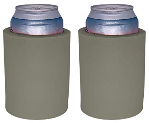 Blank Thick Foam Old School Can Cooler (2 Pack, Gray)