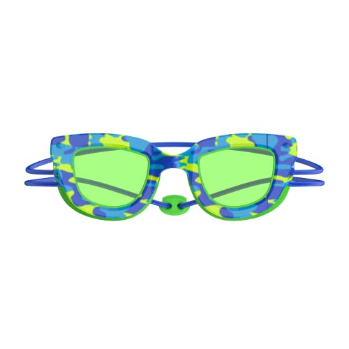 Speedo Unisex-Child Swim Goggles Sunny G Ages 3-8, Speedo Blue Camo/Jello Green