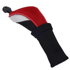 Andux 6Pcs/Set Golf Club Head Covers Long Neck (3Pcs Hybrid Covers + 3Pcs Wood Covers) (Black/Red)