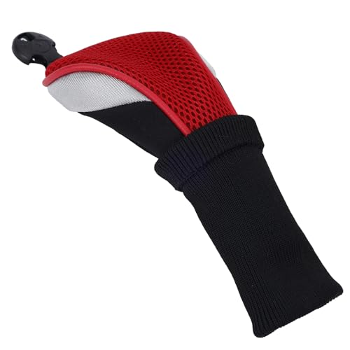 Andux 6Pcs/Set Golf Club Head Covers Long Neck (3Pcs Hybrid Covers + 3Pcs Wood Covers) (Black/Red)