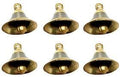 Uapan Brass Pooja Room Bells With J Hook (Silver Gold_2 Inch, Pack Of 6)
