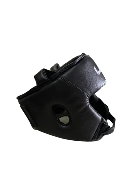 Le Buckle Comfortable Boxing Head Gear With Chin Support For Boxing, Mma, Muay Thai, Taekwondo And Combat Sports (Black)