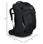 Osprey Farpoint 70L Mens Travel Backpack, Black, One Size