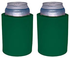 Blank Thick Foam Old School Can Cooler (2 Pack, Forest Green)