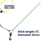 Scuba Choice Scuba Diving 13'' Aluminum Lobster Tickle Pointer Stick With Measurement And Lanyard, Green