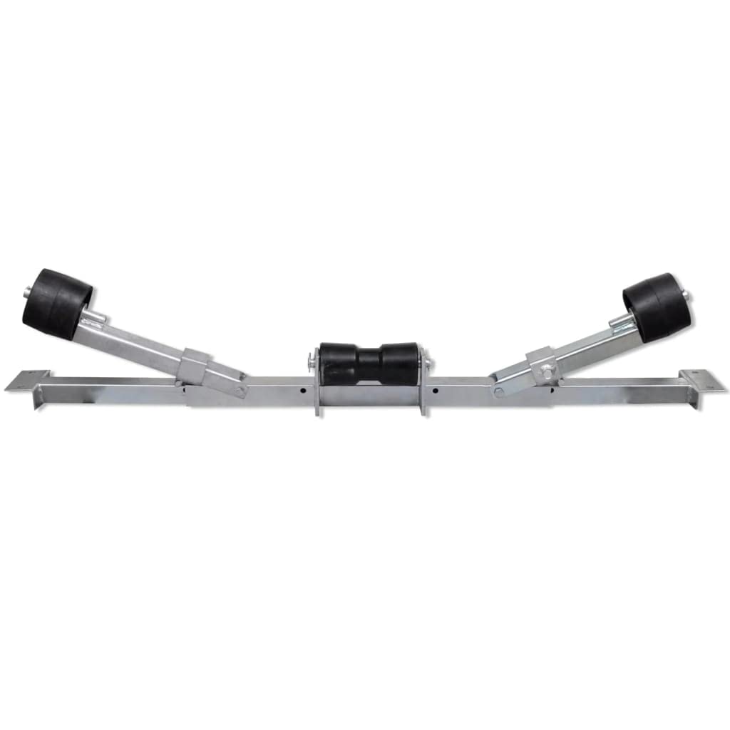 Vidaxl Adjustable Boat Trailer Bottom Support Bracket With Keel Rollers - Zinc-Coated Steel Holder Suitable For Boats From 2' 7'