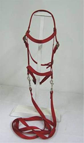 Party Ponies Miniature Horse/SM Pony Complete BITLESS Bridle - Many Colors! (RED)