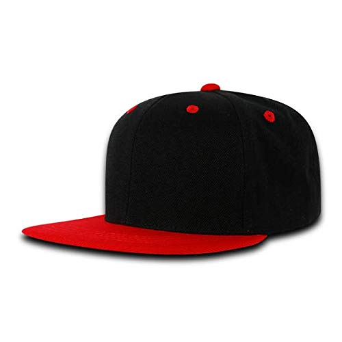 Decky 7011-Blkred Youth Snapback Caps, Black & Red