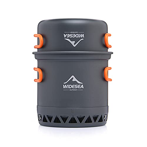 Widesea Camping Cookware Outdoor Pot Pan Cooking Equipment Heat Exchange Design For Hiking Backpacking