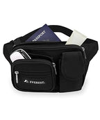 Everest Multiple Pocket Waist Pack, Black, One Size,044Mdh-Bk