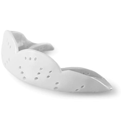 Sisu Aero Large Mouthguard, Snow White - 2.0Mm Thin - Custom-Molded Fit - Slim Design - Remoldable Up To 20 Times - For Team Spo