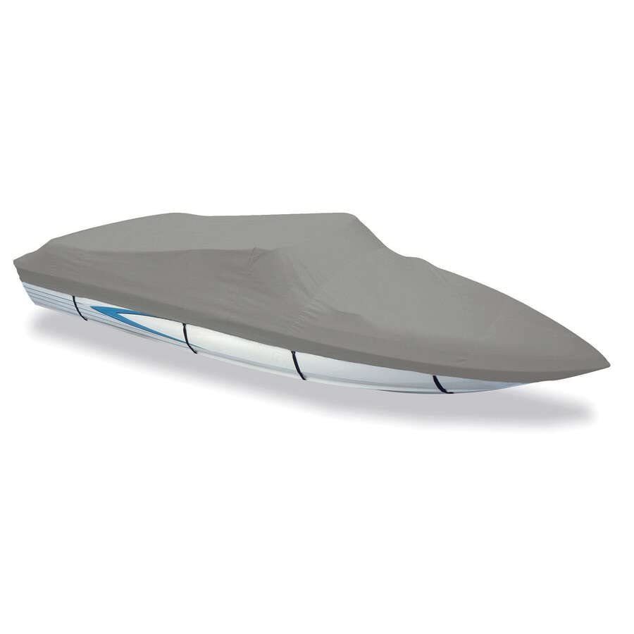 Carver 77119F-10 Styled-To-Fit Boat Cover For V-Hull I/O Runabout Boats (Including Euro-Style) With Windshield And Hand Or Bow R