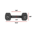 Cap Barbell Cast Iron Hex Dumbbell Weights (Pair), Black, 15 Lb