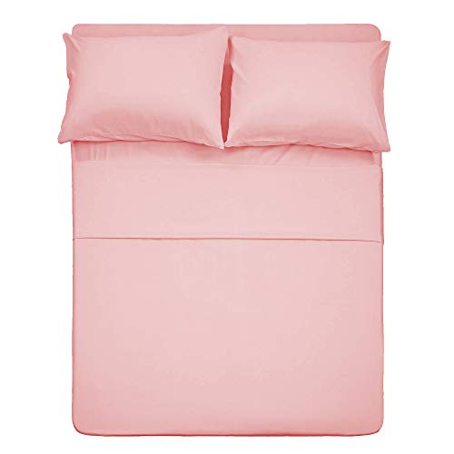 Best Season 4 Piece Bed Sheet Set (Queen,Blush Pink) 1 Flat Sheet,1 Fitted Sheet And 2 Pillow Cases,100 Brushed Microfiber 1800 