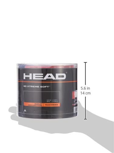 Head Unisex Xtremesofttm Head Extreme Soft Racquet Overgrip 60 Pack Assorted Jar Of Tennis Racket Grip Tape, Multi-Coloured - Mu