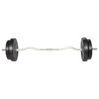 Vidaxl Metal Dumbbell Set With Curl Bar And Weights 66.1 Lb - Personal Home Gym Equipment With Noise-Reduction Casing