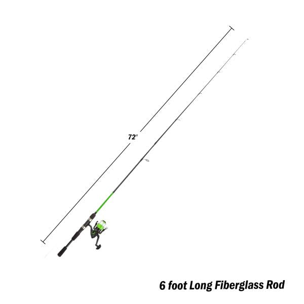 Fishing Rod And Reel Combo - 6Ft 2-Piece Breakline Series Spin Cast Spinning Reel And Fiberglass Collapsible Fishing Pole With E