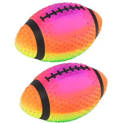 Regent Products Corp Set Of Practice Footballs Neon Colored 9 Inch Spiked For Gripping Control Made Of Soft Rubber Great For The
