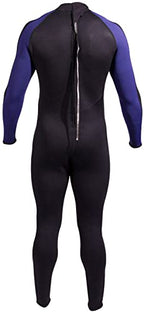 Neosport 5Mm Men?S Neoprene Backzip Jumpsuits-Black/Blue-Medium