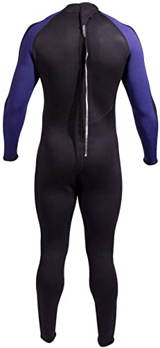 Neosport 5Mm Men?S Neoprene Backzip Jumpsuits-Black/Blue-Medium