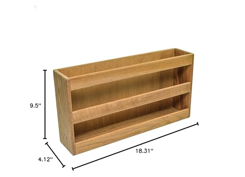 Whitecap 62508 Teak Double-Wide Magazine Rack