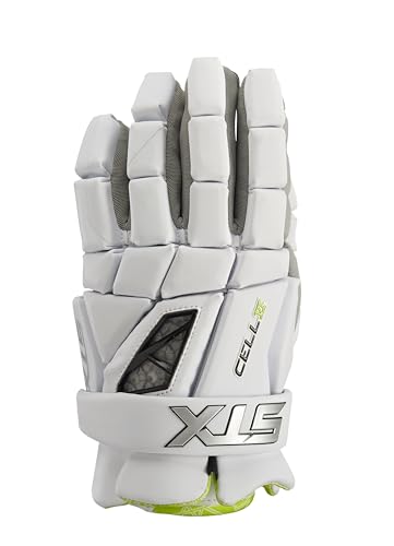 STX Cell VI Lacrosse Gloves, Pair, White, Large
