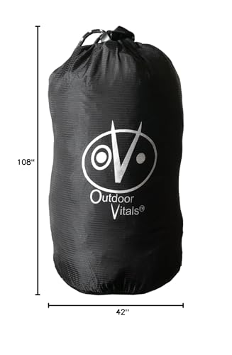 Outdoor Vitals Ultralight Hammock Bug Net With Underside And Side Splash Protecton (Black, 11 Foot)