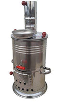 Semaver - Turkish Tea Maker Kettle With Single Taps -Silver Color-Chrome & Tea Makerfree Energy Water Heater Camping Hiking Hunt