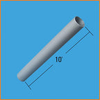 Dock Edge Stationary Dock Leg Pipe, 10', Galvanized, Grey
