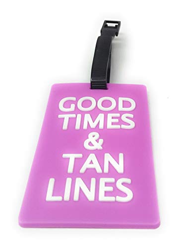 Shiani Emboss And Engrave Travel Identity Rubber Luggage Bag Tag (Good Times And Tan Lines)