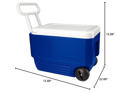 Igloo 38 Quart Wheelie Cooler,Blue (22.875? X 12.875? X 15.875?)
