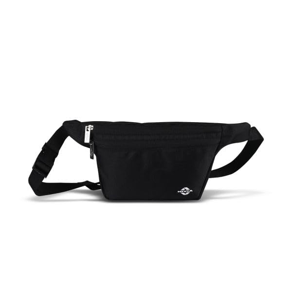 Nivia Fanny Waist Bag,Cycling & Running Bag,Lightweight,Zip Closure(Black), Capacity1 Litres