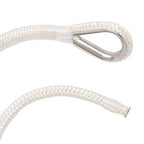 Novelbee 3/8 Inch X 200 Feet Double Braid Nylon Anchor Line With Stainless Steel Thimble And Plastic Chuck (White)